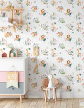Papel de Parede Safari Rosa Bebê