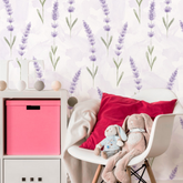 Papel de Parede Adesivo Lavanda Aquarela