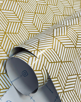 Revestimento Adesivo Mármore Geométrico Ouro