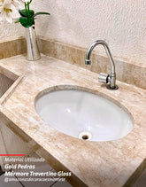 Adesivo para Pia Mármore Travertino Brilho