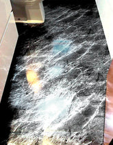 Adesivo para Chão Mármore Silver Black