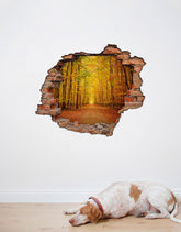 Adesivo Decorativo Buraco 3D Floresta Outonal