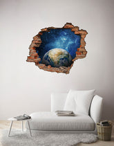 Adesivo Decorativo Buraco 3D Planeta Terra