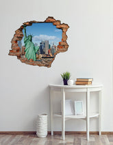 Adesivo Decorativo Buraco 3D Estátua da Liberdade