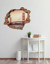 Adesivo Decorativo Buraco 3D Golden Gate