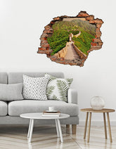 Adesivo Decorativo Buraco 3D Muralha da China