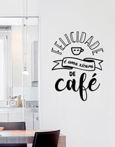 Adesivo Lettering Felicidade é uma Xícara de Café