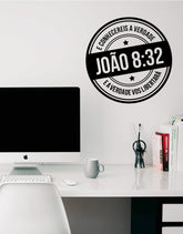 Adesivo Lettering Frases Bíblicas João 8-32