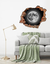 Adesivo Decorativo Buraco 3D Lua Cheia