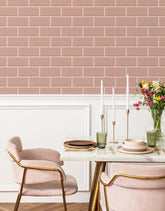 KIT DE 3 ROLOS - 2,50m x 50cm - Papel de Parede Adesivo Brick Metro Blossom