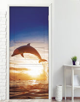 Adesivo para Porta Pôr do Sol Golfinho