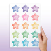 Cartela Adesiva Estrelas Aquarelas