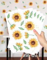 Cartela Adesiva Girassóis