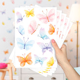 Cartela Adesiva Borboletas Aquareladas