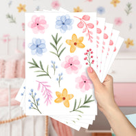 Cartela Adesiva Flores Delicadas Coloridas