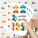 Cartela Adesiva Transportes Coloridos