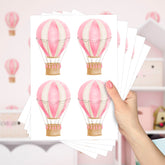 Cartela Adesiva Balões Aquarela Rosa