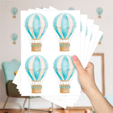 Cartela Adesiva Balões Aquarela Azul Bebê