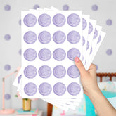 Cartela Adesiva Bolinhas Aquarela Lilás