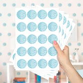 Cartela Adesiva Bolinhas Aquarela Azul Bebê