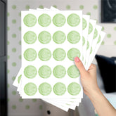 Cartela Adesiva Bolinhas Aquarela Verde Menta