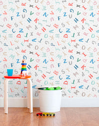 Papel de Parede Adesivo Alfabeto Colorido