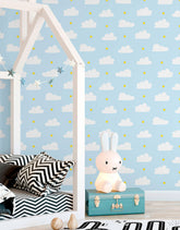 KIT DE 3 ROLOS - 2,50m x 50cm - Papel de Parede Adesivo Sonhos nas Nuvens