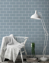 Papel de Parede Adesivo Brick Metro Frost