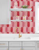 Papel de Parede Adesivo Bricks Escamas Azaléia Rosa