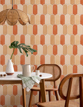 Papel de Parede Adesivo Bricks Escamas Laranja Tangerina