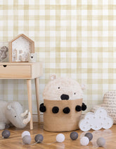 Papel de Parede Adesivo Xadrez Vichy Aquarela Amarela