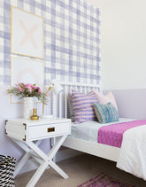 Papel de Parede Adesivo Xadrez Vichy Aquarela Lilás