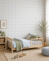 Papel de Parede Adesivo Xadrez Grid Azul e Verde