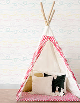 Papel de Parede Varal de Corações Candy