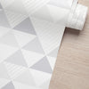 Papel de Parede Adesivo Triângulos Cinza