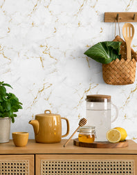 Papel de Parede Adesivo Mármore Gold