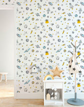 KIT DE 3 ROLOS - 3,00m x 50cm - Papel de Parede Adesivo Astronauta