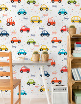 Papel de Parede Adesivo Carrinhos Beep Beep