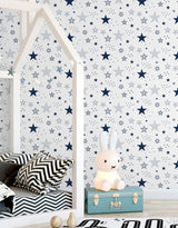 Papel De Parede Adesivo Estrelas Encantada Azul