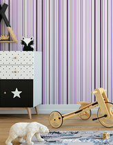 Papel De Parede Adesivo Listras Lilás