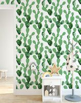 Papel de Parede Adesivo Cactos Aquarela
