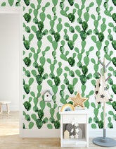 Papel de Parede Adesivo Cactos Aquarela