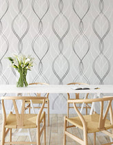 Papel de Parede Adesivo Fine Lines Cinza