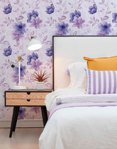 Papel de Parede Adesivo Flores Lilás