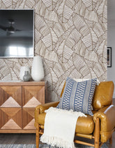 Papel De Parede Folha De Bananeira Marrom Adesivo