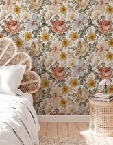 Papel de Parede Autocolante Floral Vintage