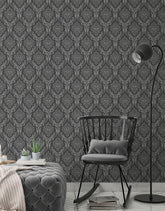 Papel de Parede Adesivo Arabesc Carbon