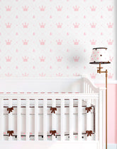 Papel de Parede Adesivo Coroa Princesa Rosa