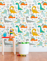 Papel de Parede Adesivo Dinos Coloridos