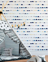 Papel de Parede Adesivo Escandinavo Azul